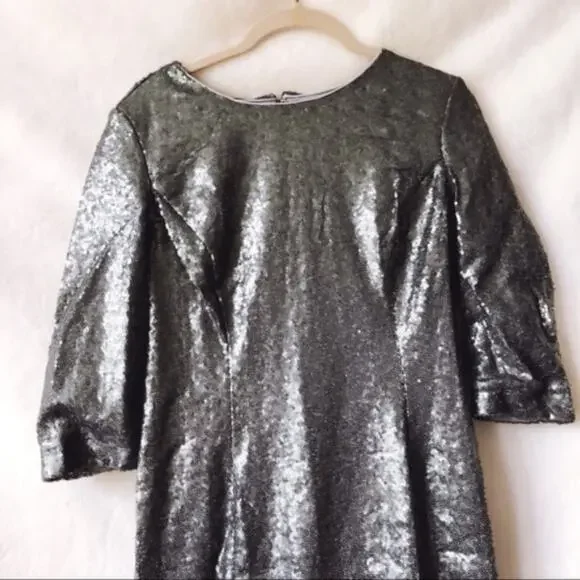 New York & Company Gray Sequin Sheath Dress - Picture 6 of 7